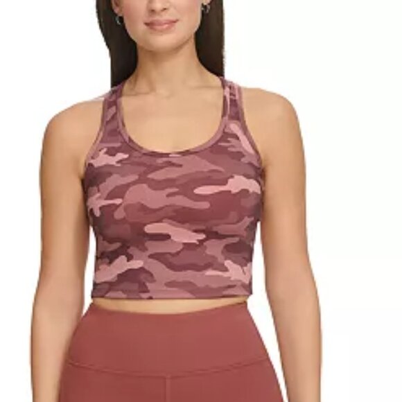 NEW CALVIN KLEIN Print Scoop Neck Crop Top Mauve for women 163mtn - Picture 4 of 7